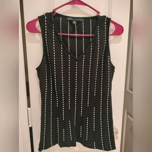 Black and White Sleeveless Top